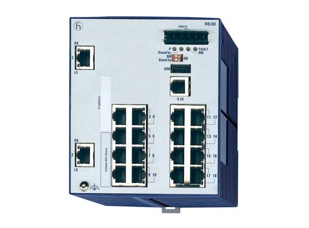 OpenRail RS30 16xTX 2xGIGA (RJ+RJ) -40°C - +70°C 9,6-60VDC Professional